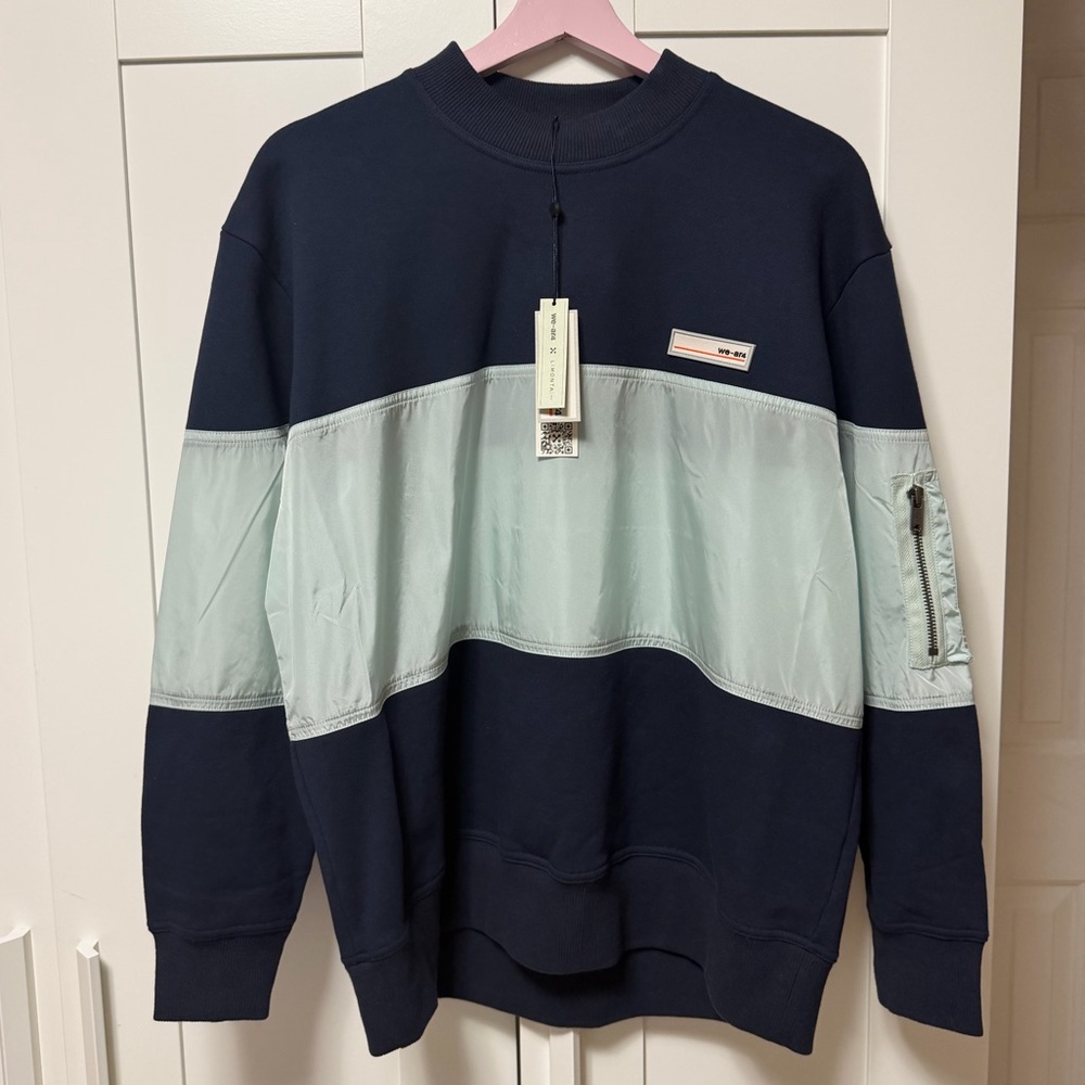 WE-AR4 Mixed Up Navy and Light Gray Sweatshirt - Picture 3 of 4